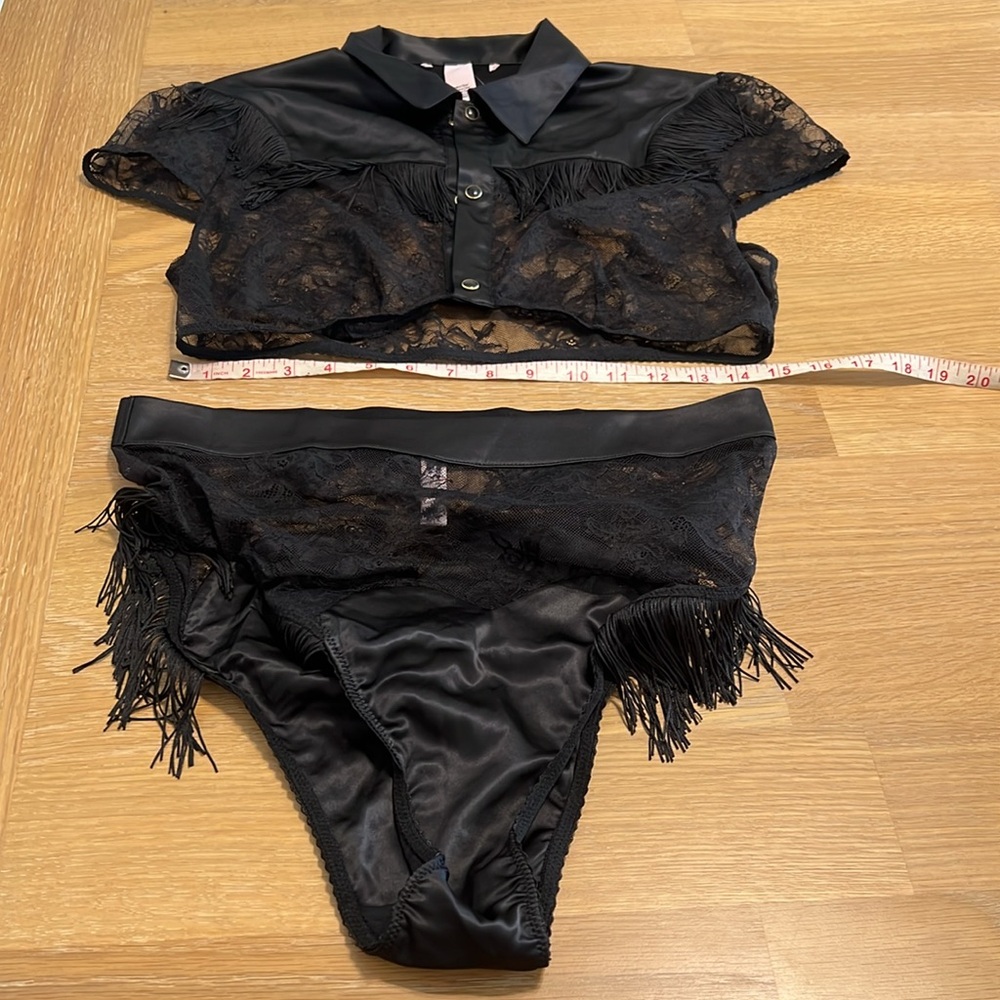 Victoria’s secret Tease Lace Cowgirl costume Set black size L NWOT - Picture 13 of 16